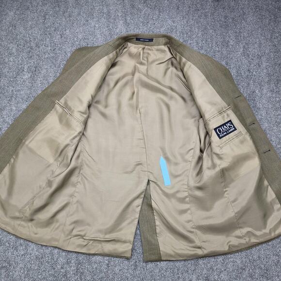 Vintage Chaps Ralph Lauren Blazer Mens 38S Brown Herringbone Wool Silk 3 Button - Picture 15 of 16